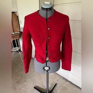 Vintage 1970s Wool Red Button-Up Jacket
